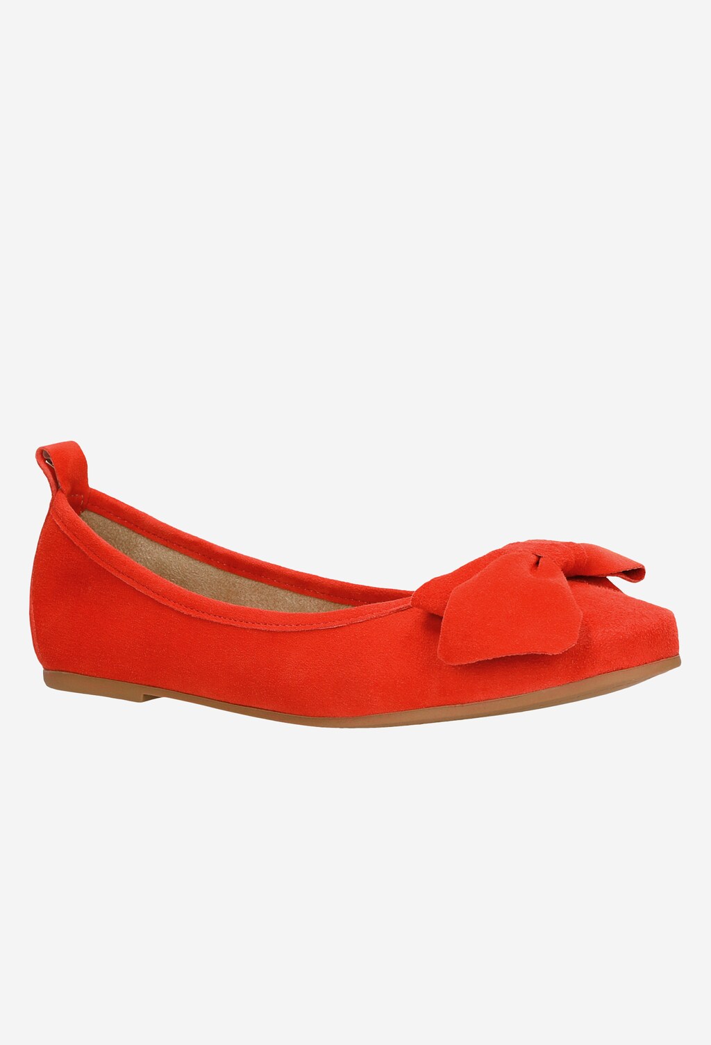 Koralowe baleriny damskie z ozdobną kokardką 44007-65 Widok 3