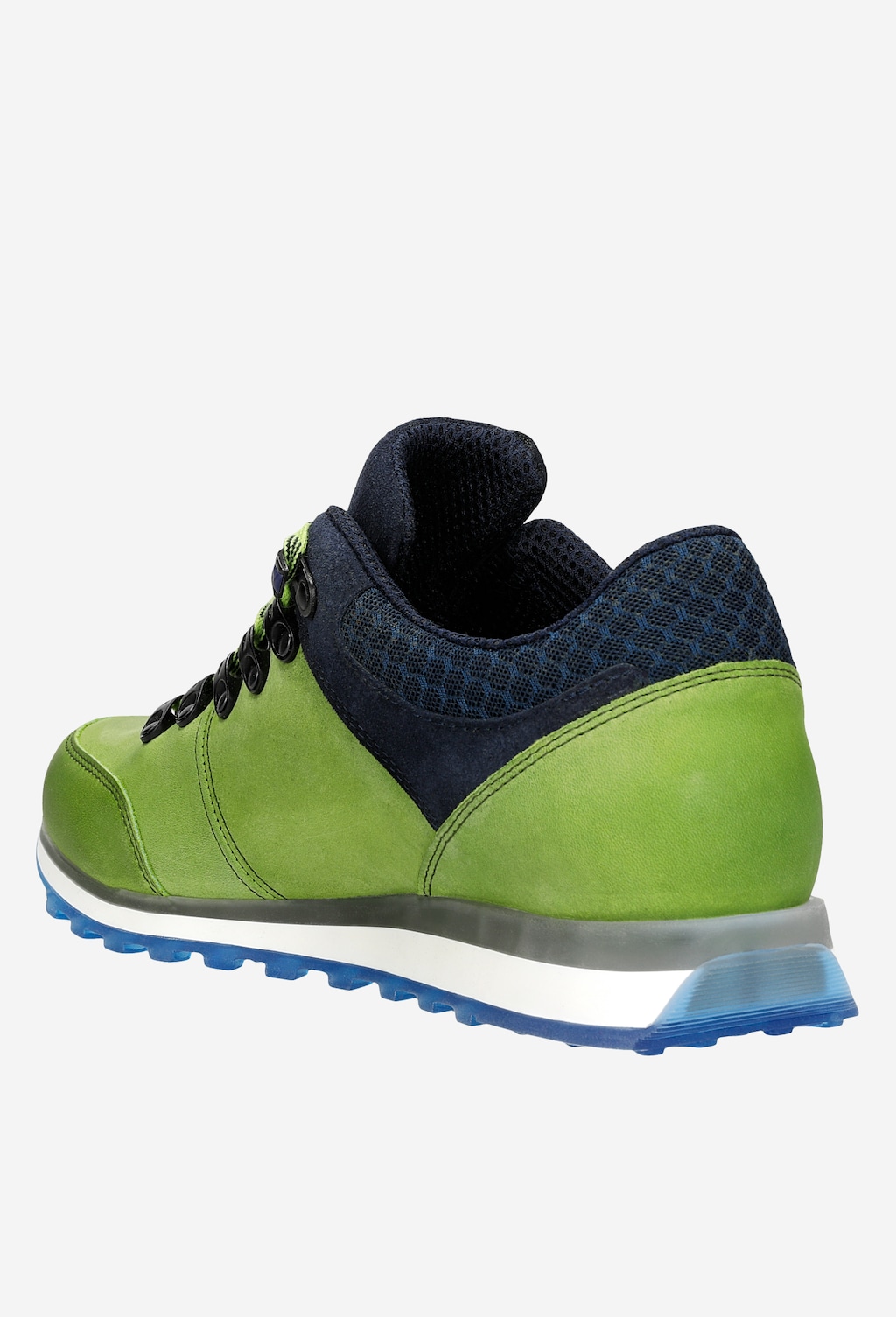 Zielone trekkingi męskie z granatowymi elementami 10078-77 Widok 4