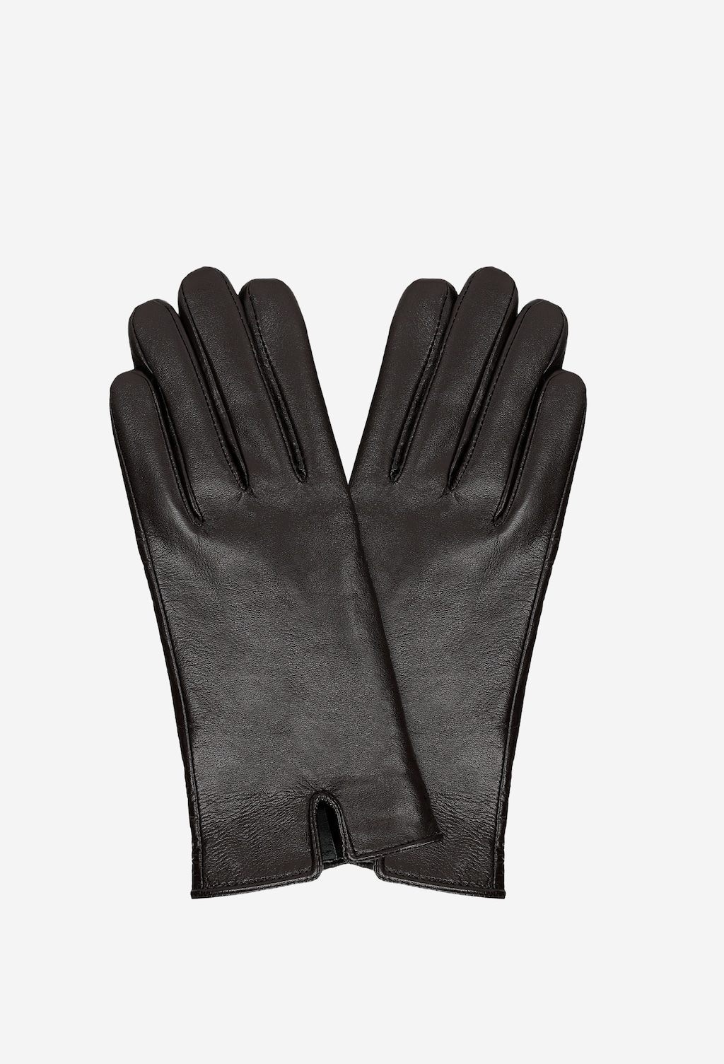 Brązowe skórzane rękawiczki damskie 98115-52 Widok 2