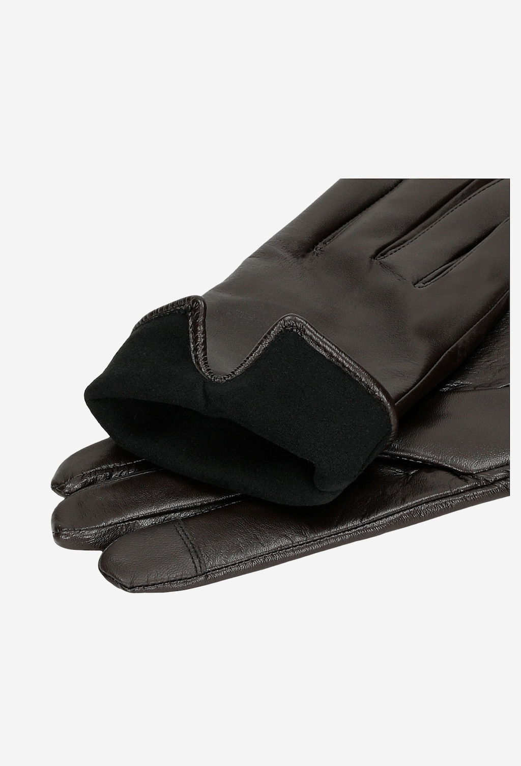 Brązowe skórzane rękawiczki damskie 98115-52 Widok 3