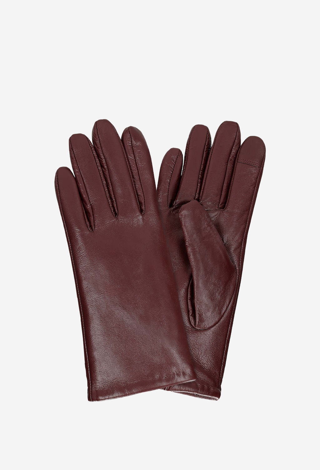Skórzane rękawiczki damskie w kolorze bordowym 98118-55 Widok 1