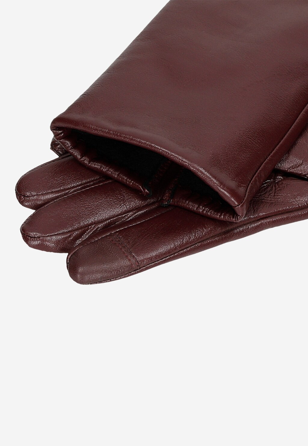 Skórzane rękawiczki damskie w kolorze bordowym 98118-55 Widok 3