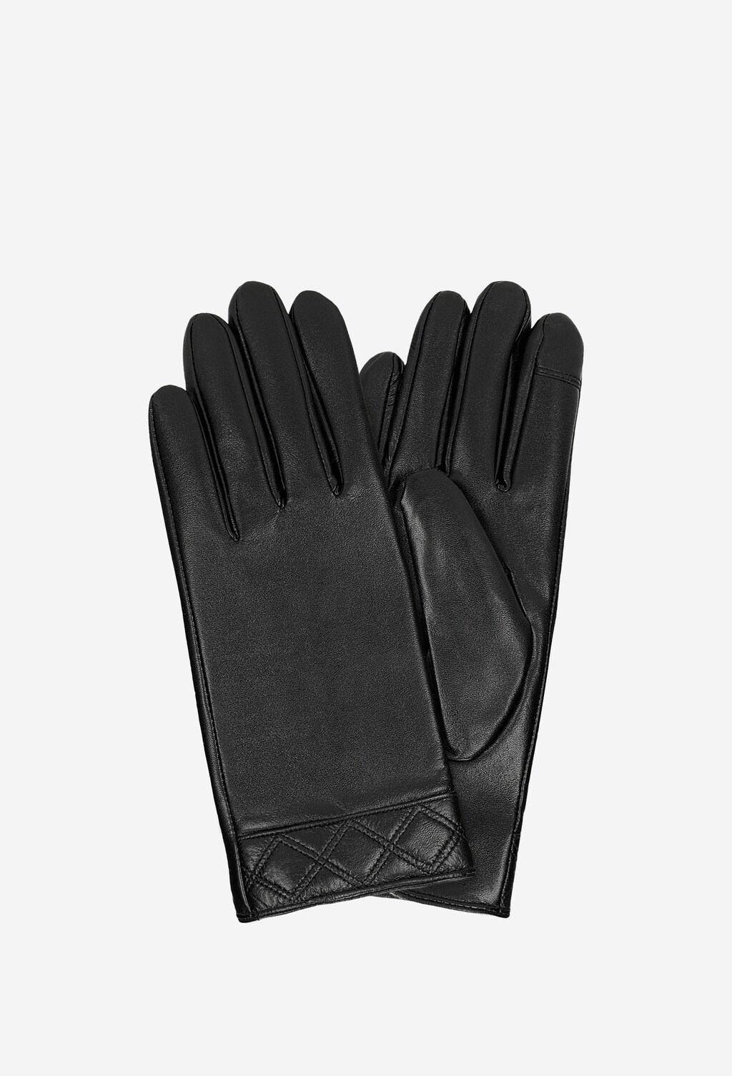 Czarne rękawiczki damskie z podszewką antybakteryjną 98120-51 Widok 1