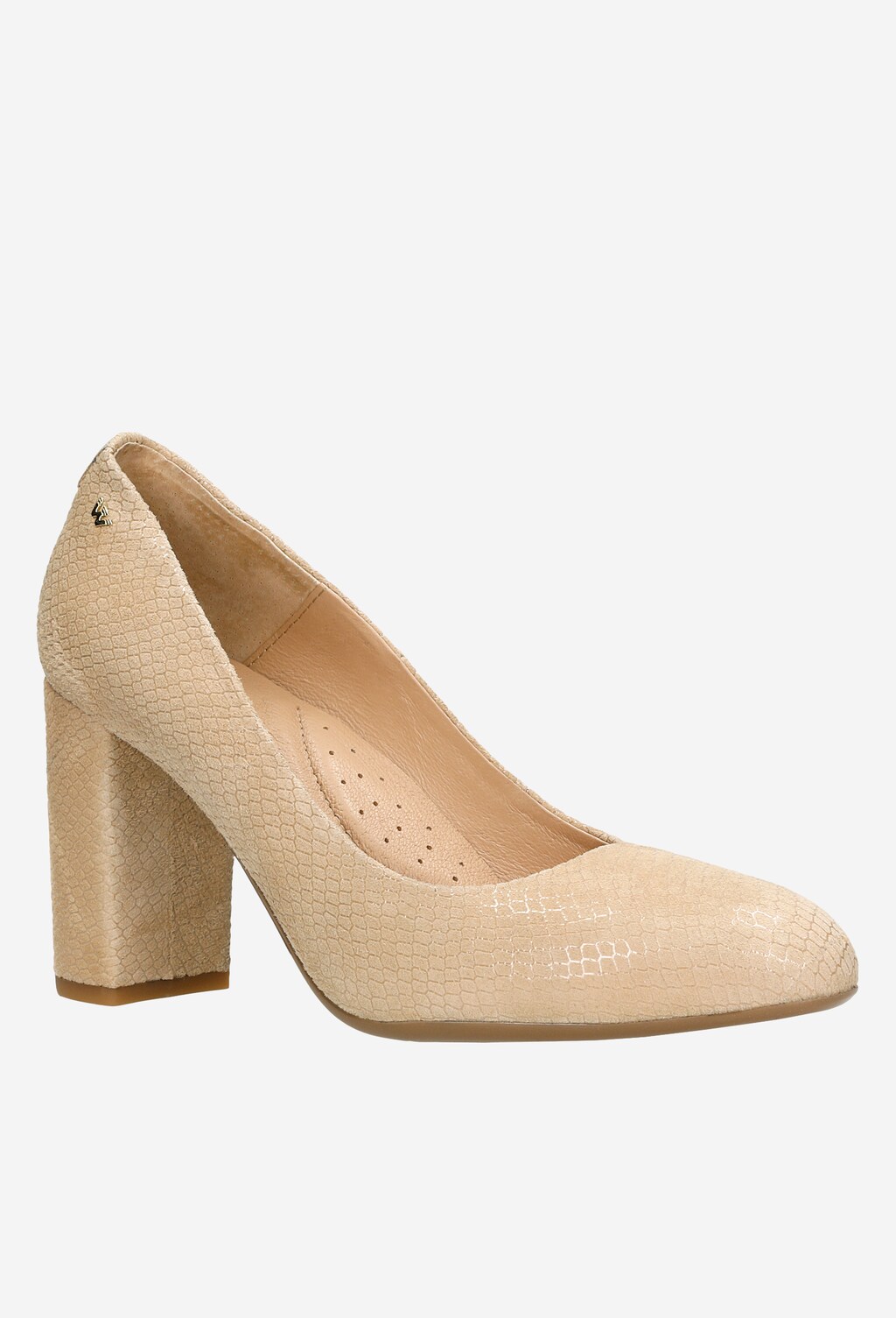 Béžové dámske lodičky s motívom hadej kože 35070-64 Widok 3