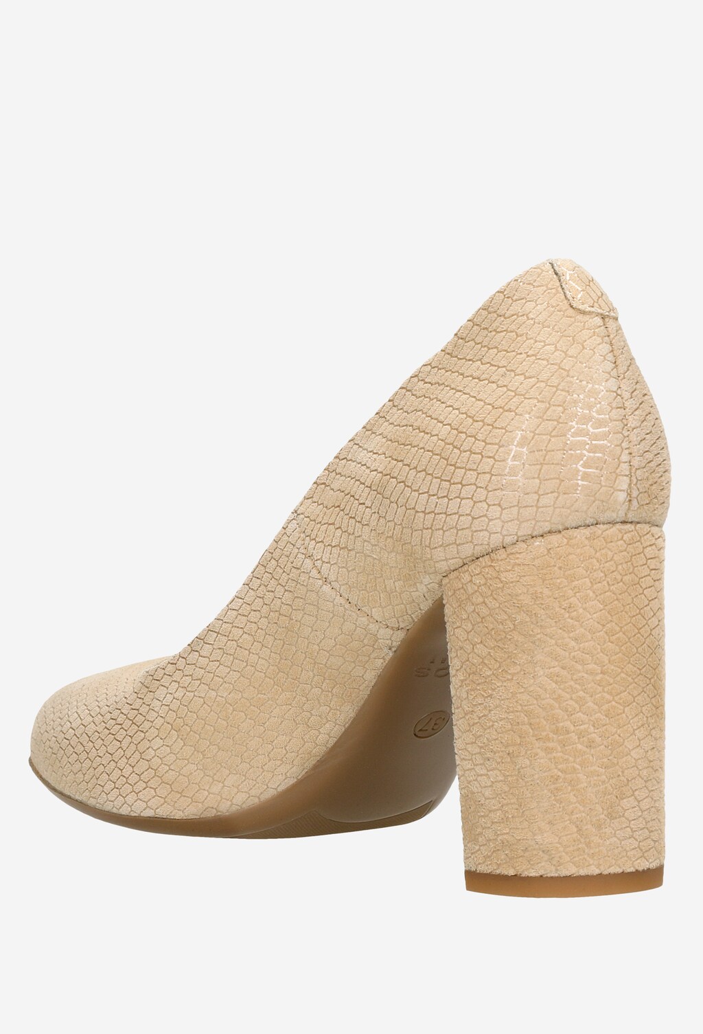 Béžové dámske lodičky s motívom hadej kože 35070-64 Widok 4