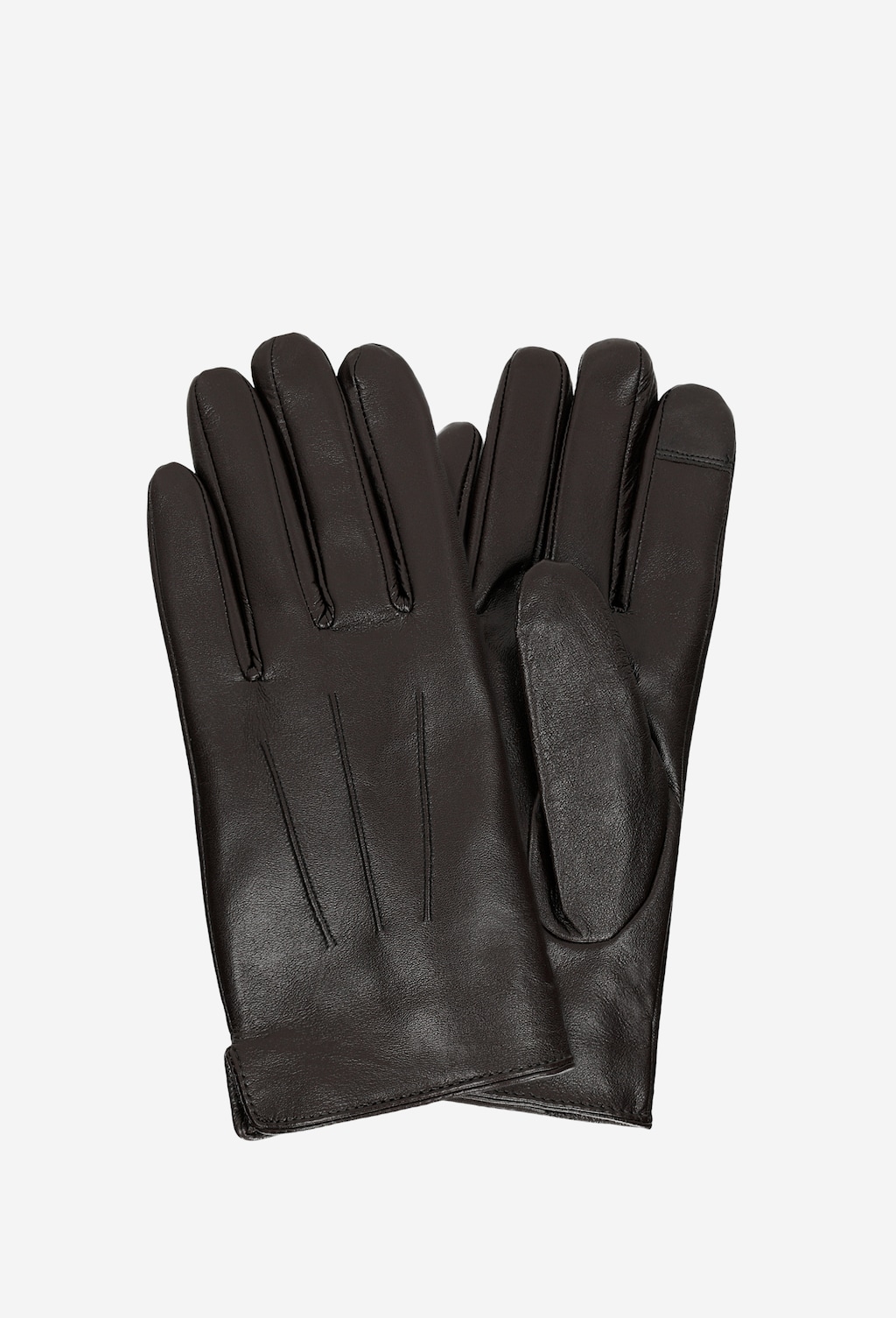 Pánske rukavice na zimu z hnedej lícovej kože 98117-52 Widok 2