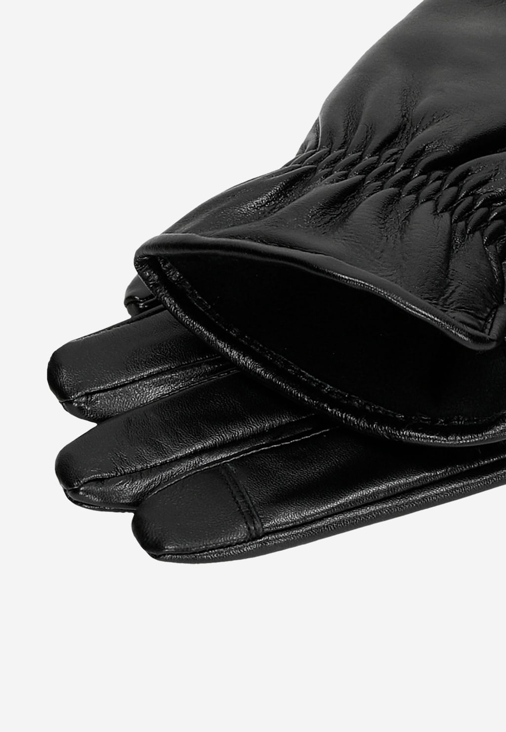 Kvalitní zimní černé pánské kožené rukavice 98123-51 Widok 4