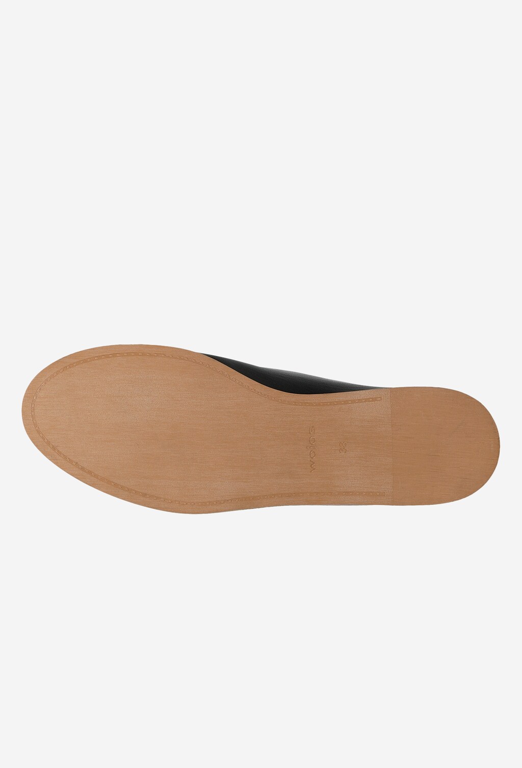 Czarne loafersy damskie z brązową podeszwą 46024-50 Widok 6