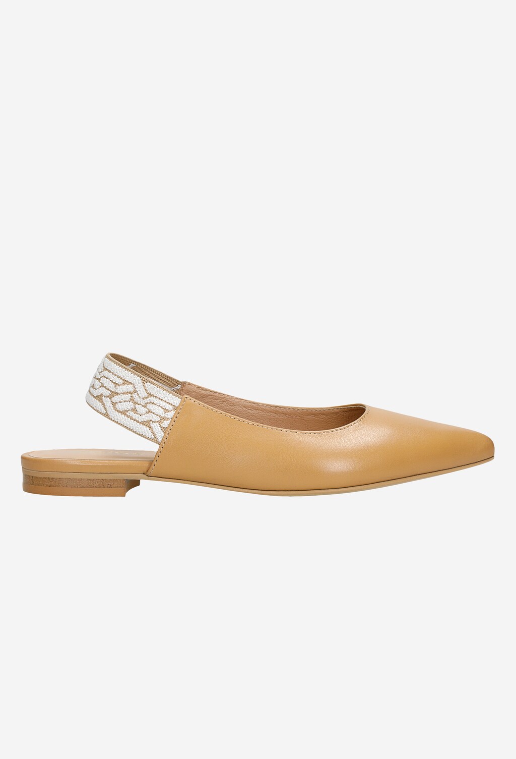 Béžové dámske balerínky s otvorenou pätou 4401554 Widok 2