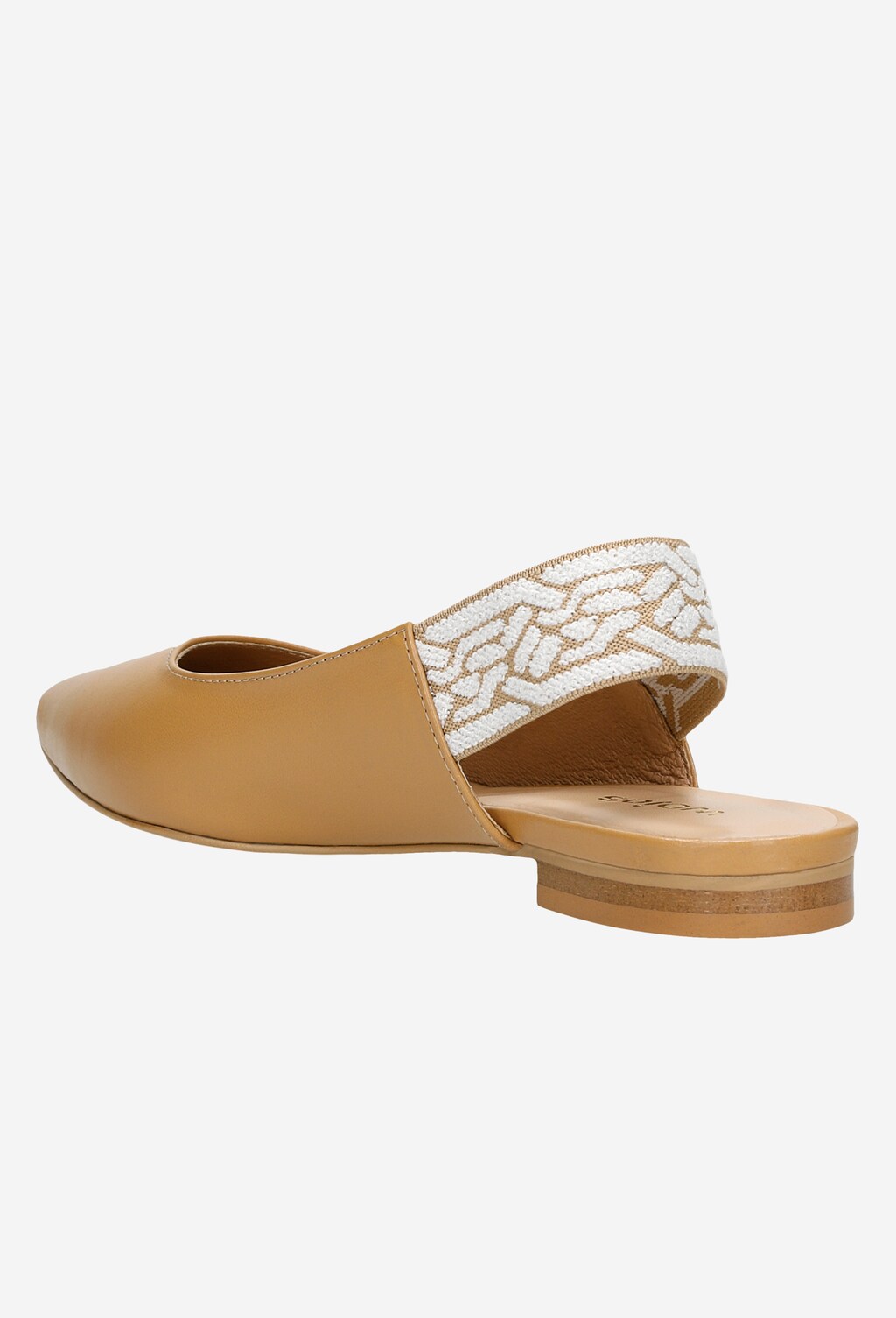 Béžové dámske balerínky s otvorenou pätou 4401554 Widok 4