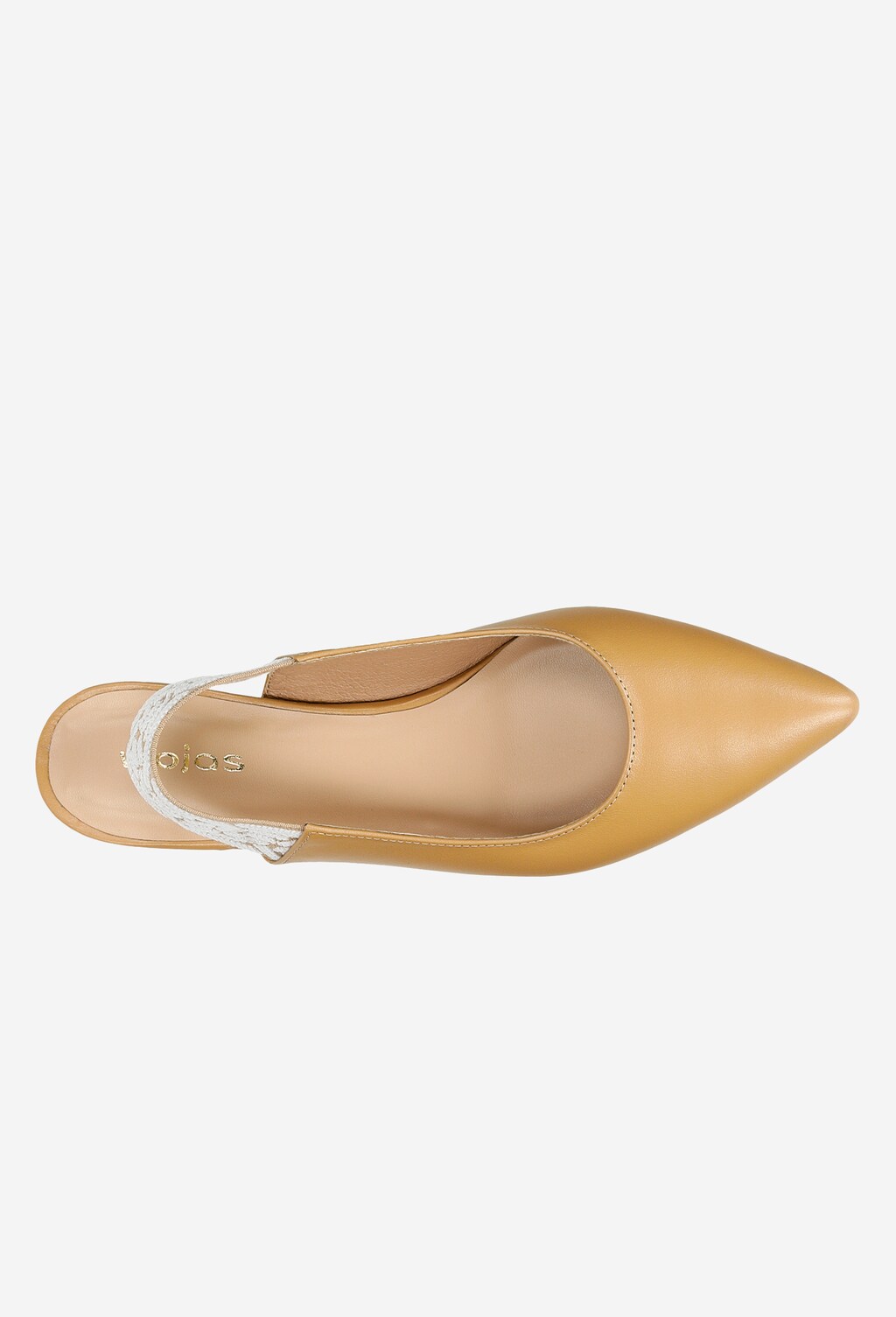 Béžové dámske balerínky s otvorenou pätou 4401554 Widok 5