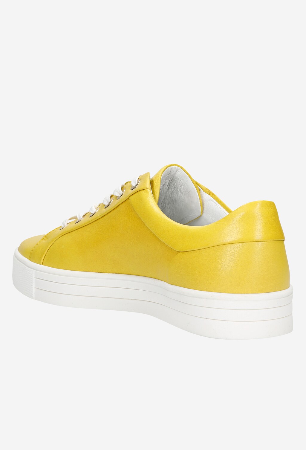 Żółte trampki damskie z perforowanym logo 46084-58 Widok 4