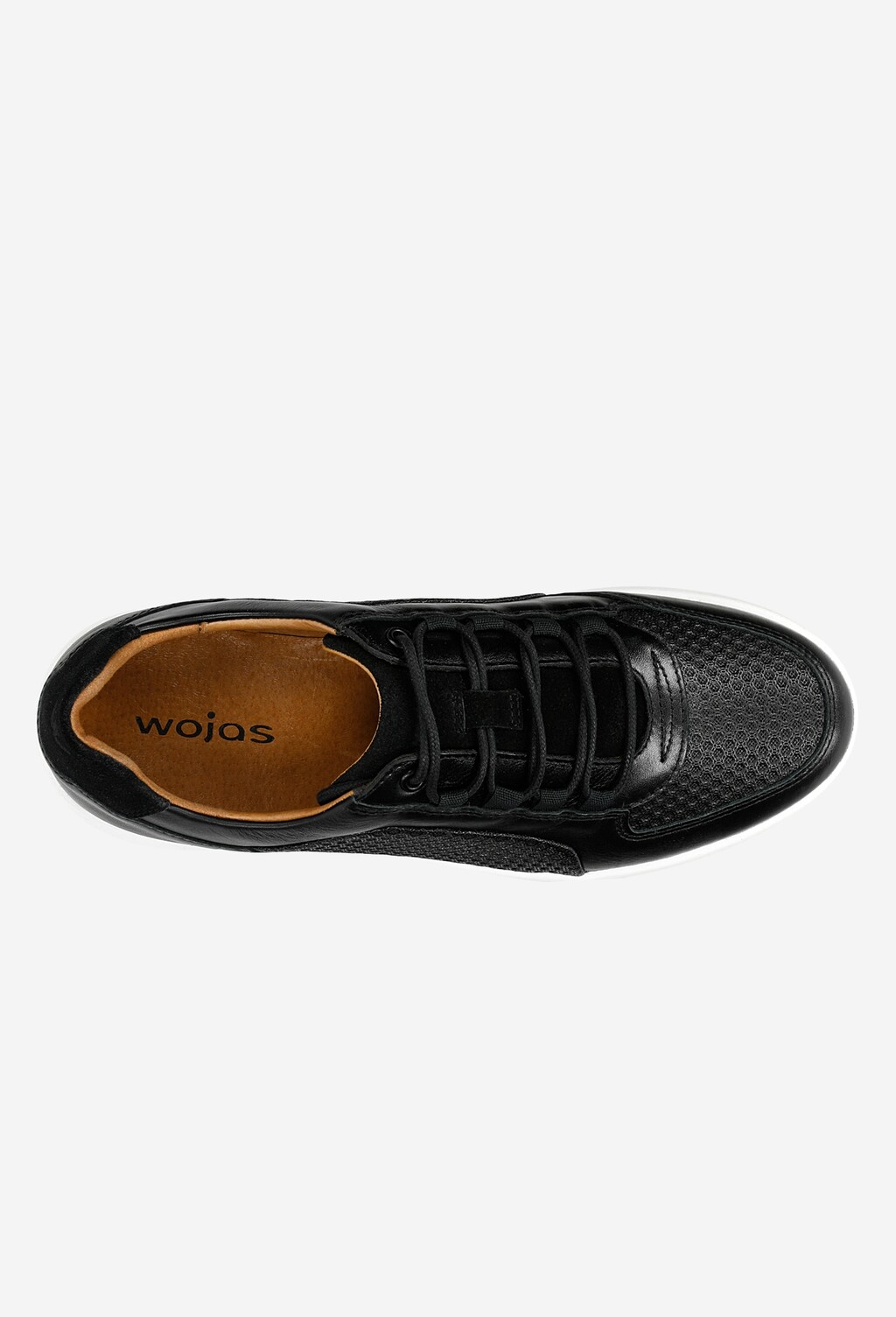 Czarne sneakersy męskie na białej podeszwie 10062-71 Widok 5