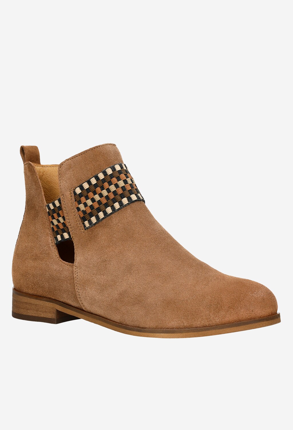 Hnedé kožené dámske členkové čižmy na každý deň 55097-62 Widok 3