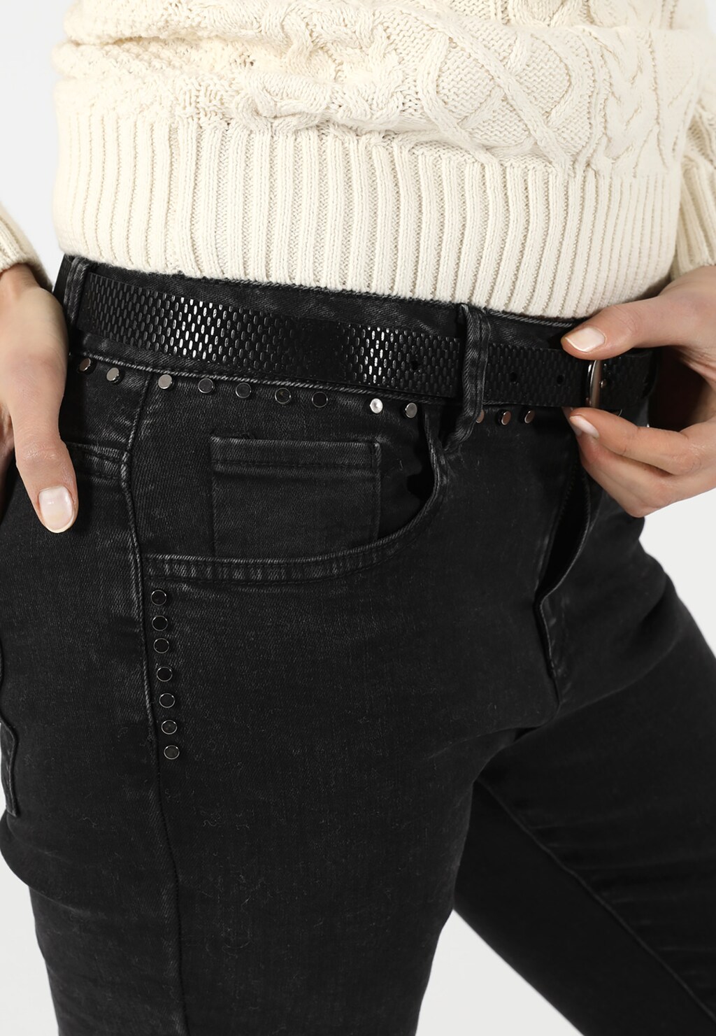 Pasek damski z ozdobną fakturą 93041-51 Widok 1