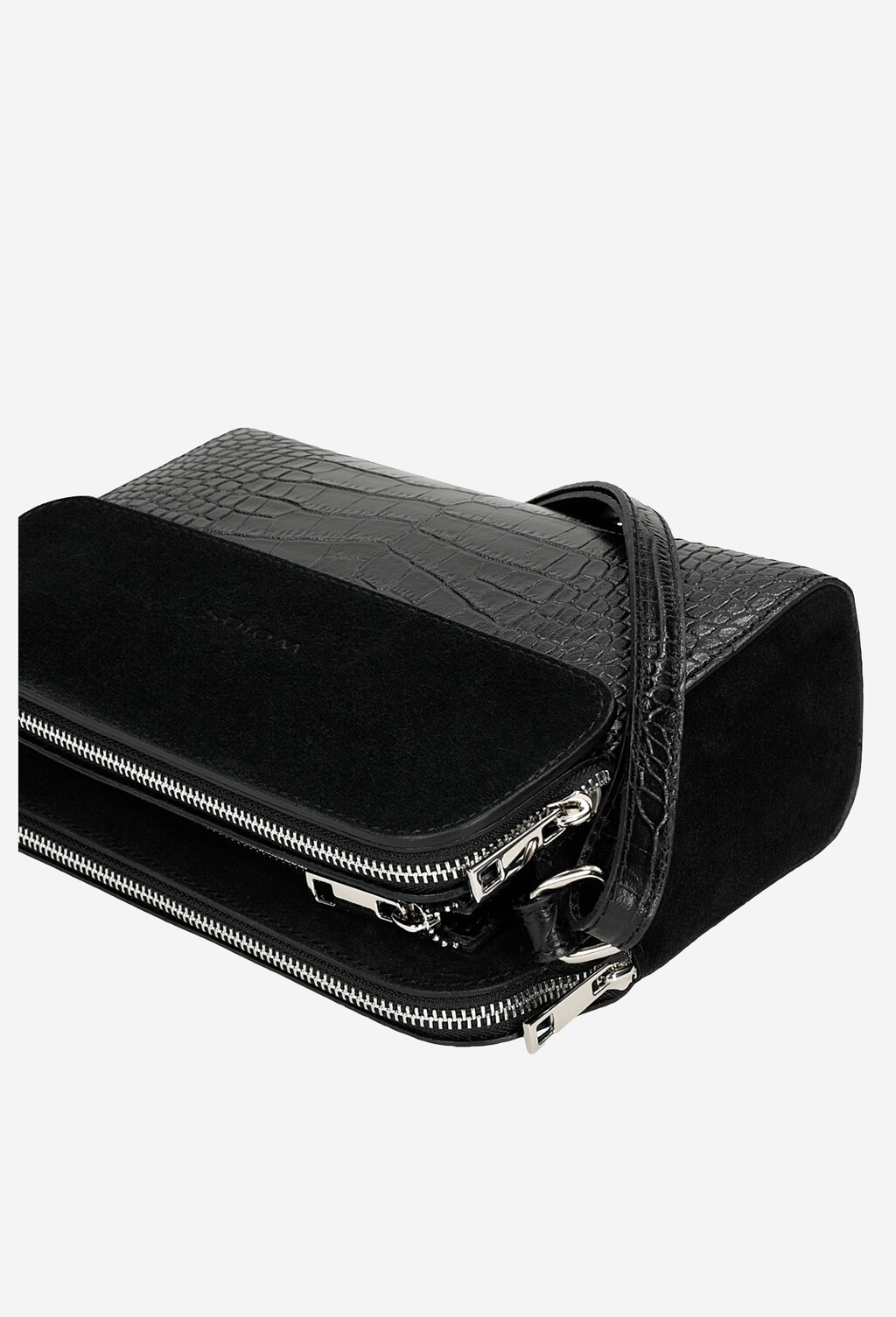 Czarna torebka damska z ozdobnym tłoczeniem 80113-71 Widok 7