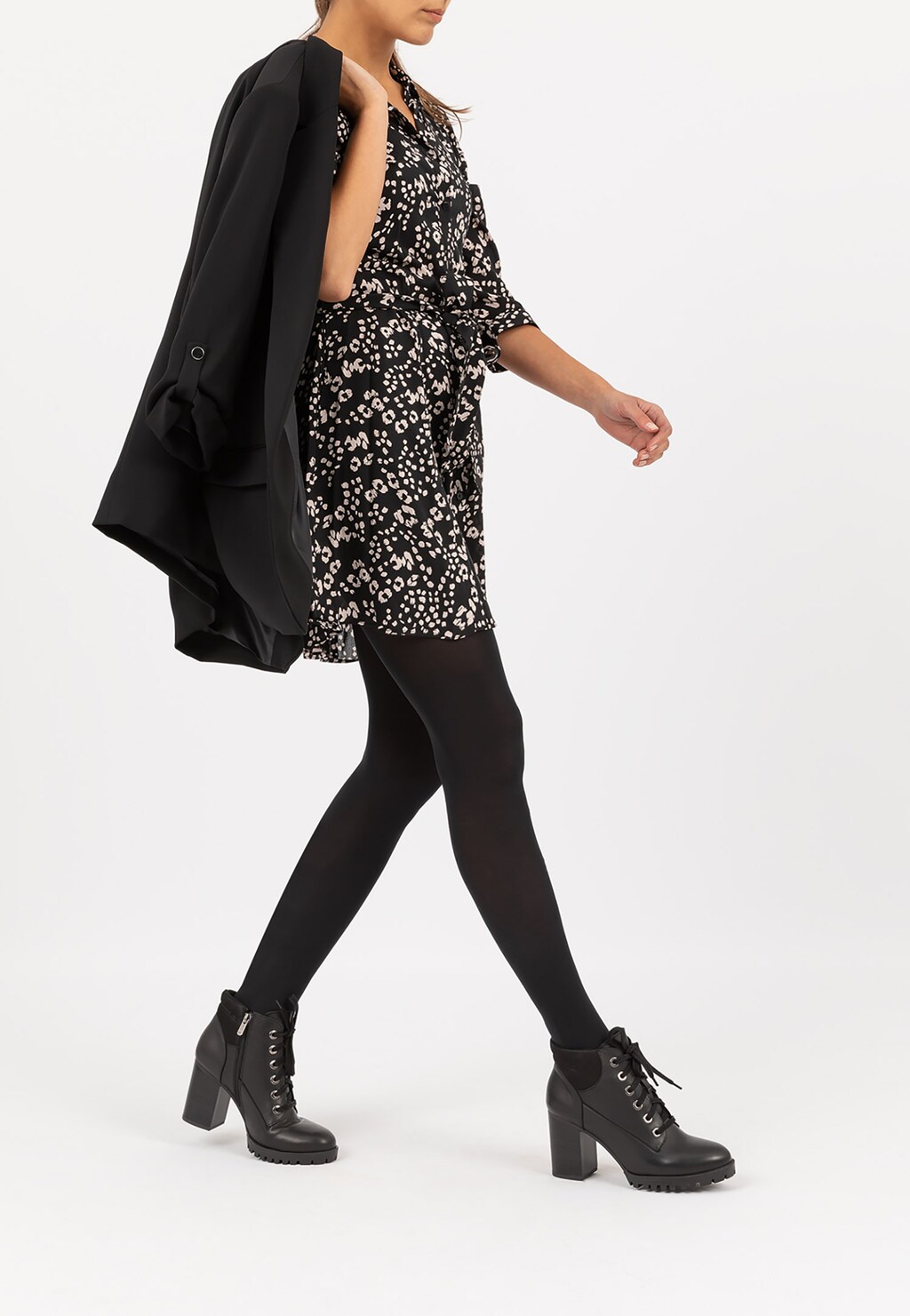 Dokonalé členkové topánky so stĺpikovým podpätkom 64009-71 Widok 1