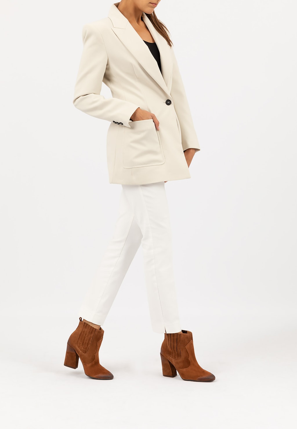 Brązowe botki damskie 55009-62 Widok 1