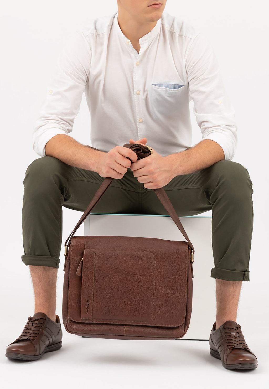 Brązowa torba męska na ramię 80046-52 Widok 1