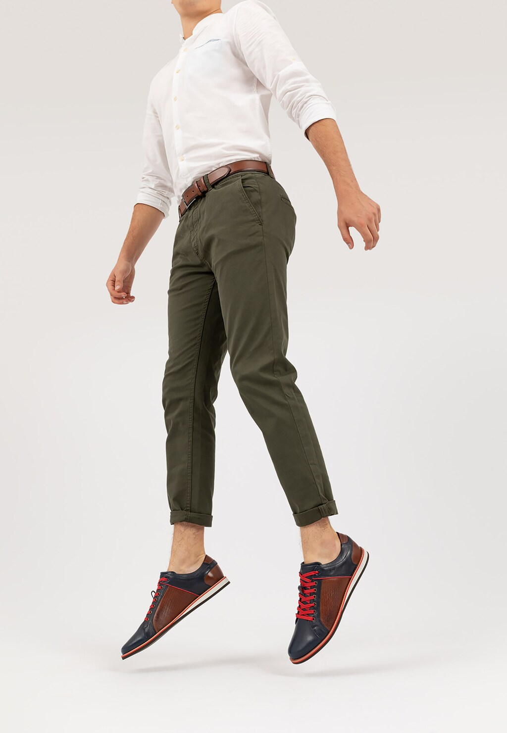 Granatowo-brązowe półbuty męskie 10029-56 Widok 1