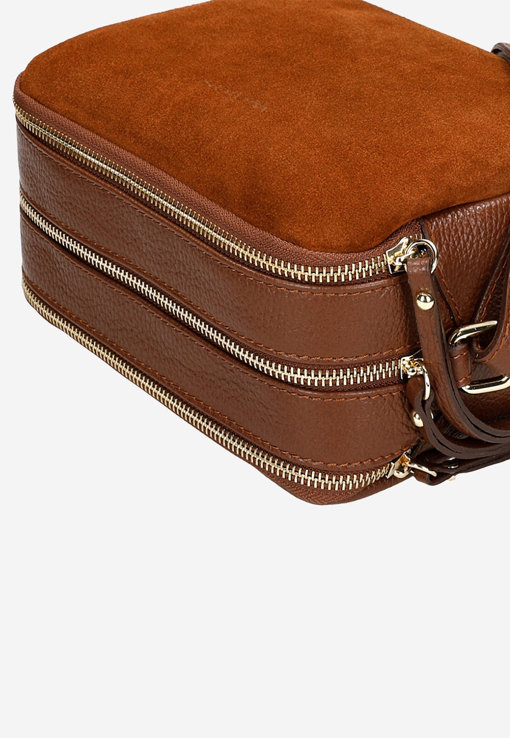 Brązowa torebka damska z dwoiny welurowej 80118-62 Widok 7