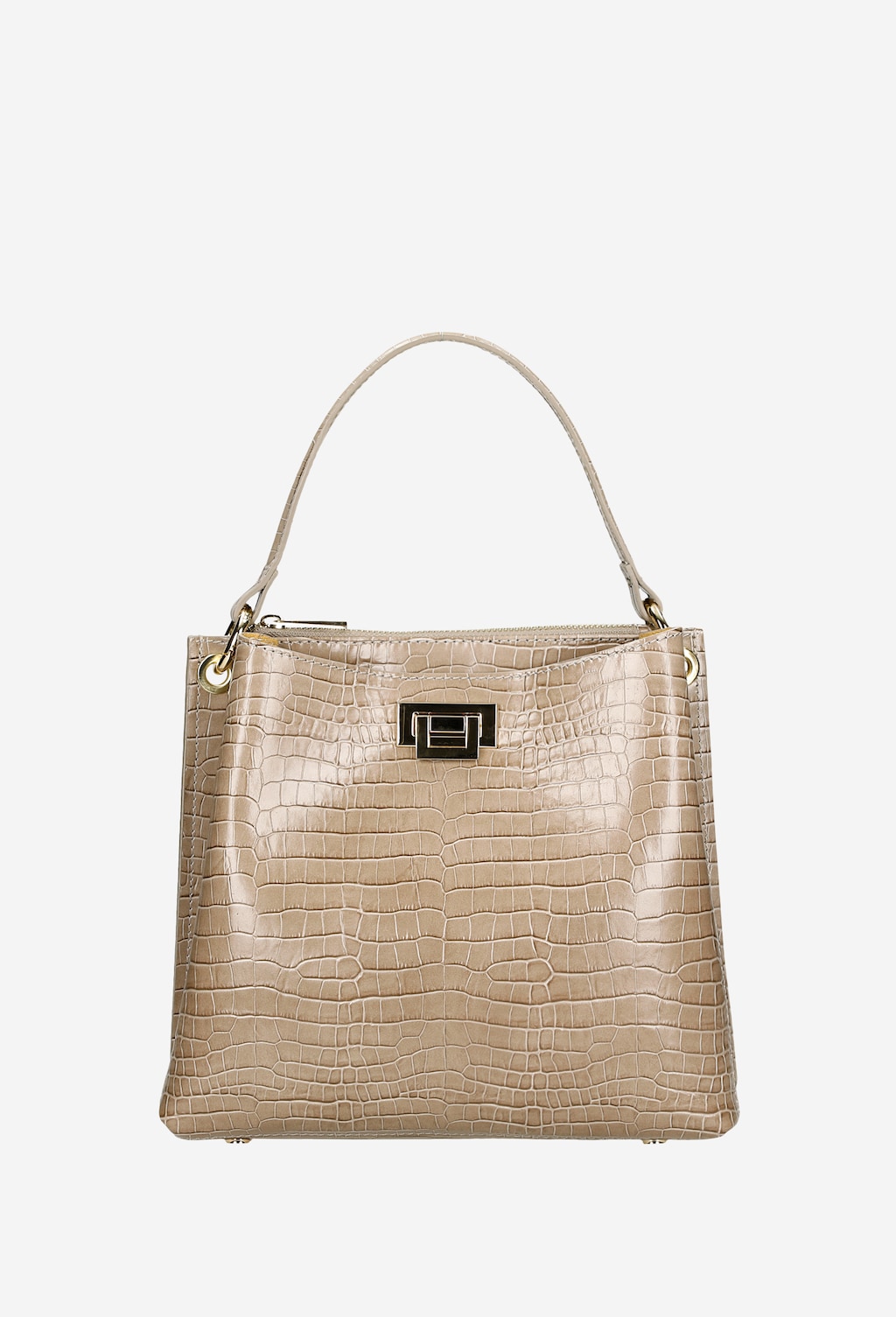 Béžová dámská kabelka s efektem hadí kůže 80016-52 Widok 1