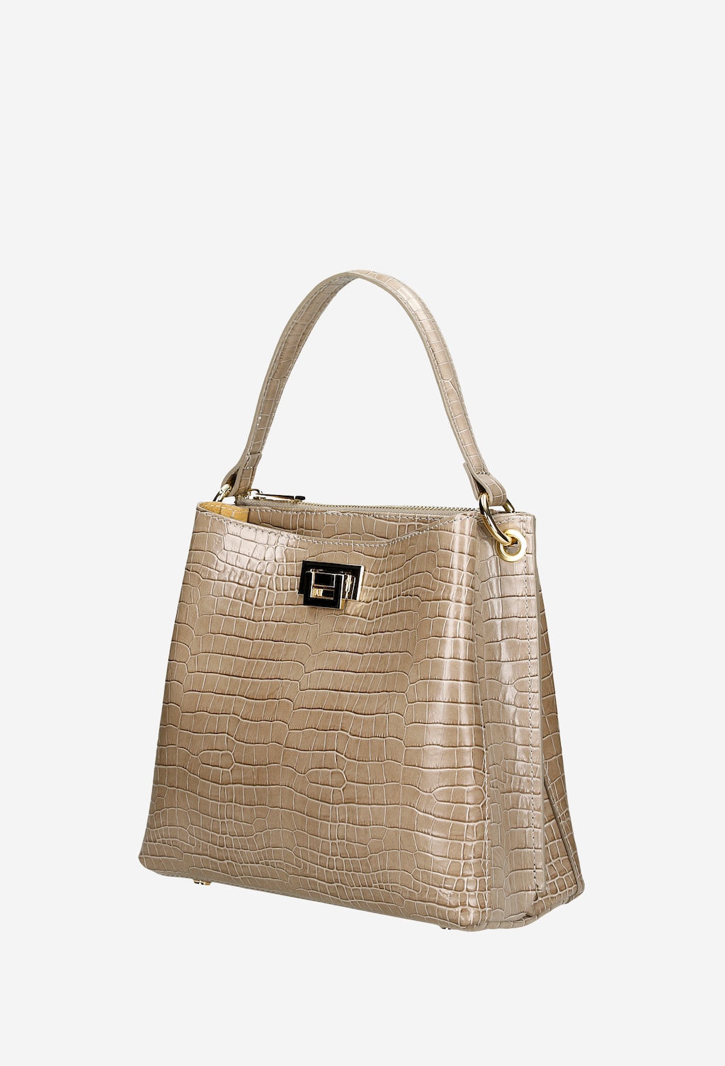 Béžová dámská kabelka s efektem hadí kůže 80016-52 Widok 2