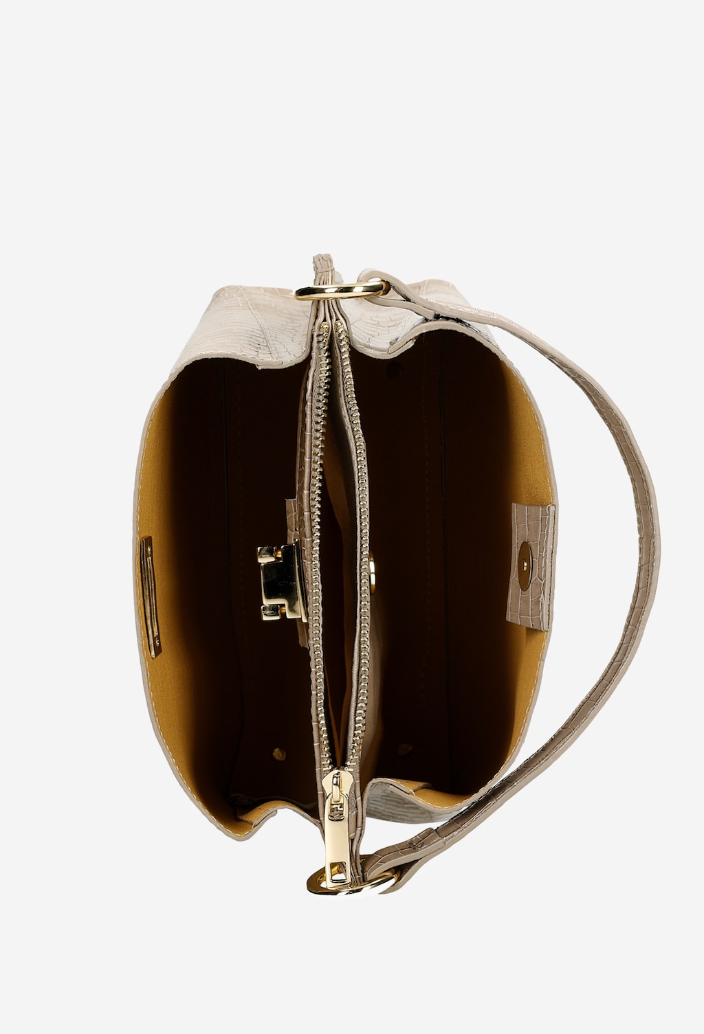 Béžová dámská kabelka s efektem hadí kůže 80016-52 Widok 5