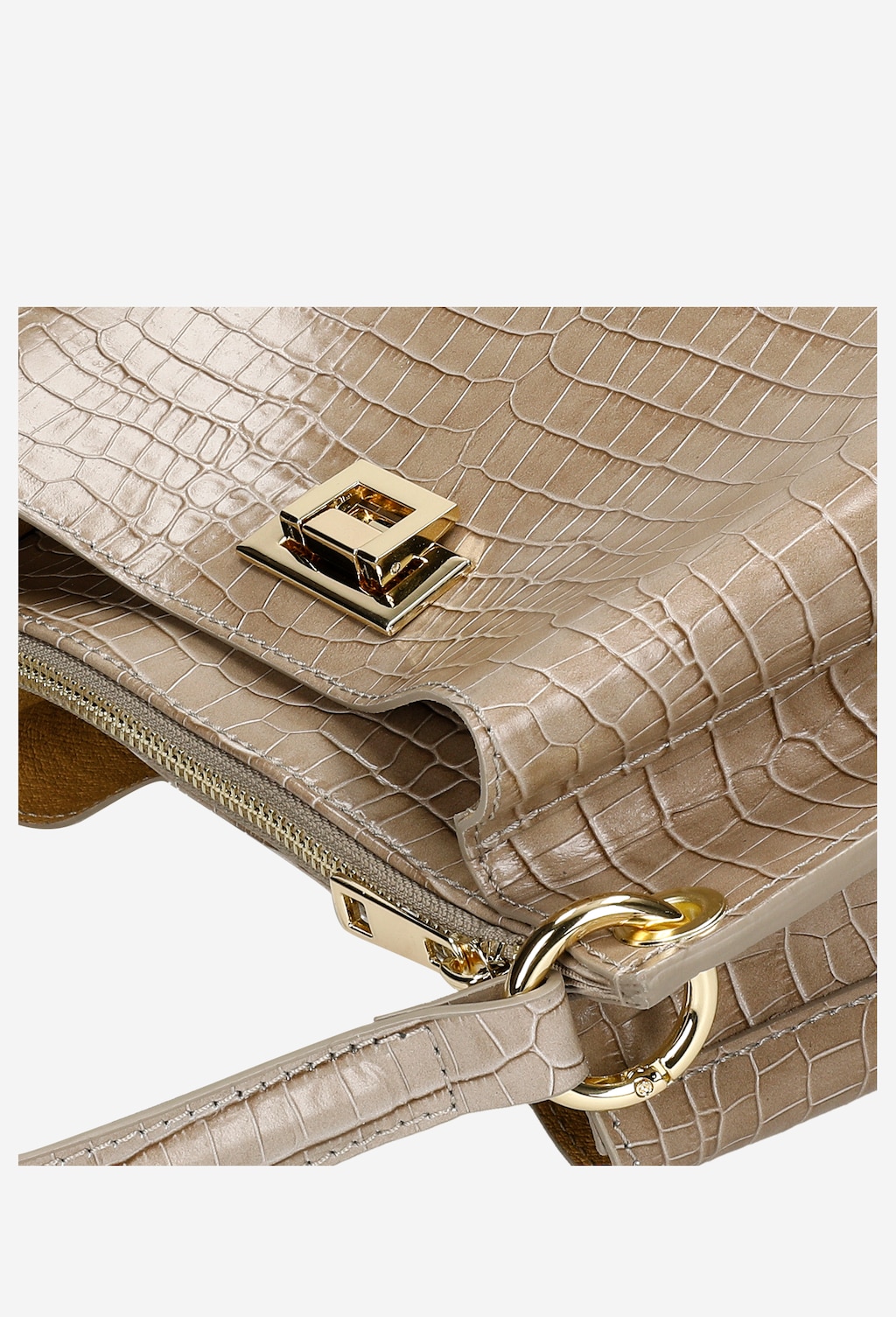 Béžová dámská kabelka s efektem hadí kůže 80016-52 Widok 6