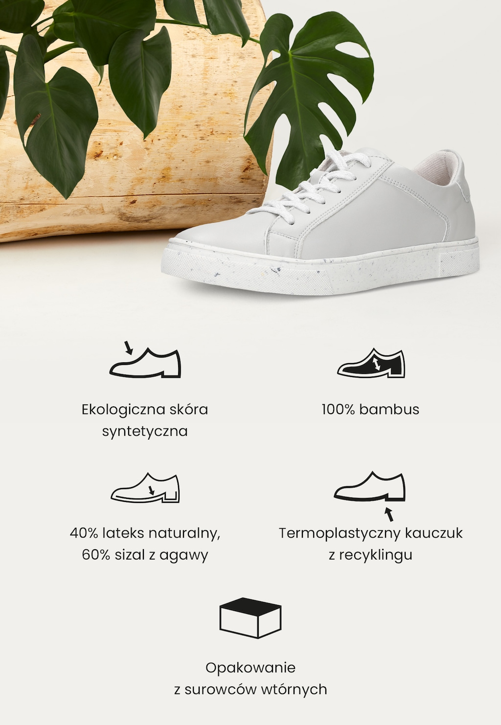 Szare półbuty WOJAS ECO z podszewką z bambusa oraz wyściółką z agawy i naturalnego lateksu 46068-10 Widok 1