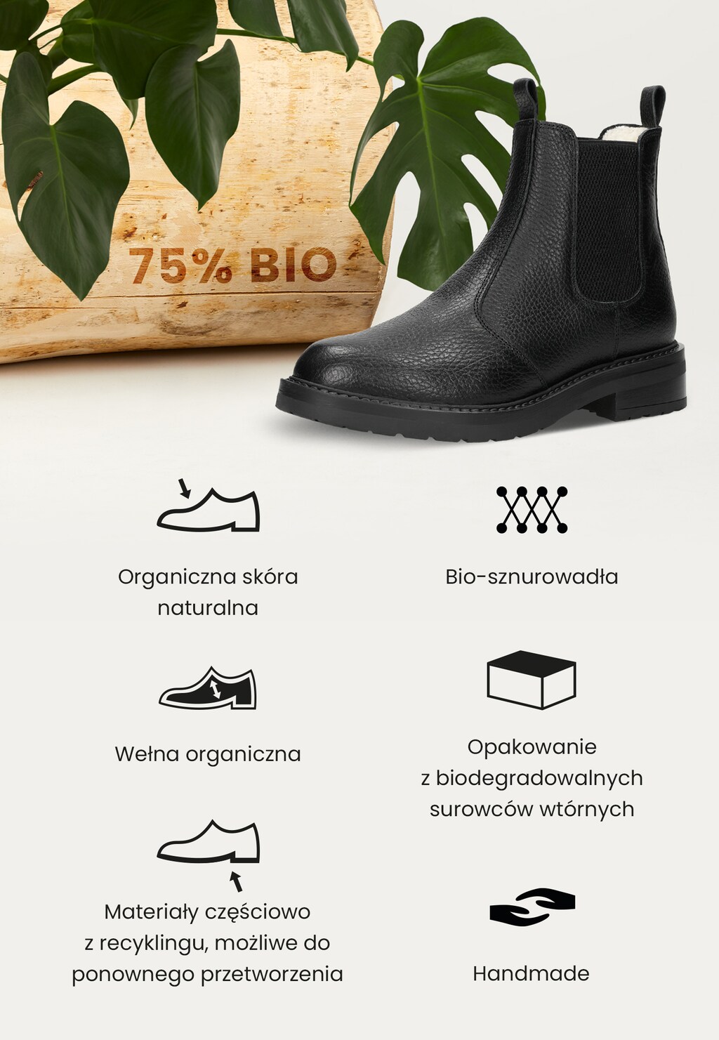 Členkové topánky z lícovej kože a podšívkou z vlny 55093-51 Widok 1