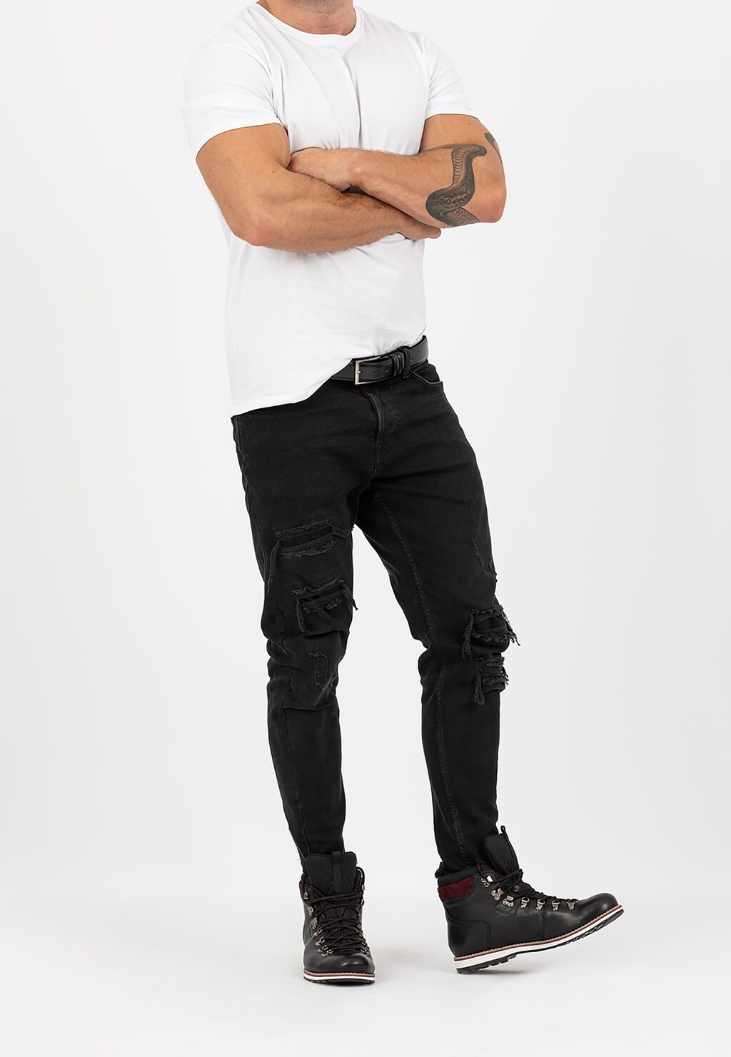 Czarne trzewiki męskie 9180-81 Widok 1