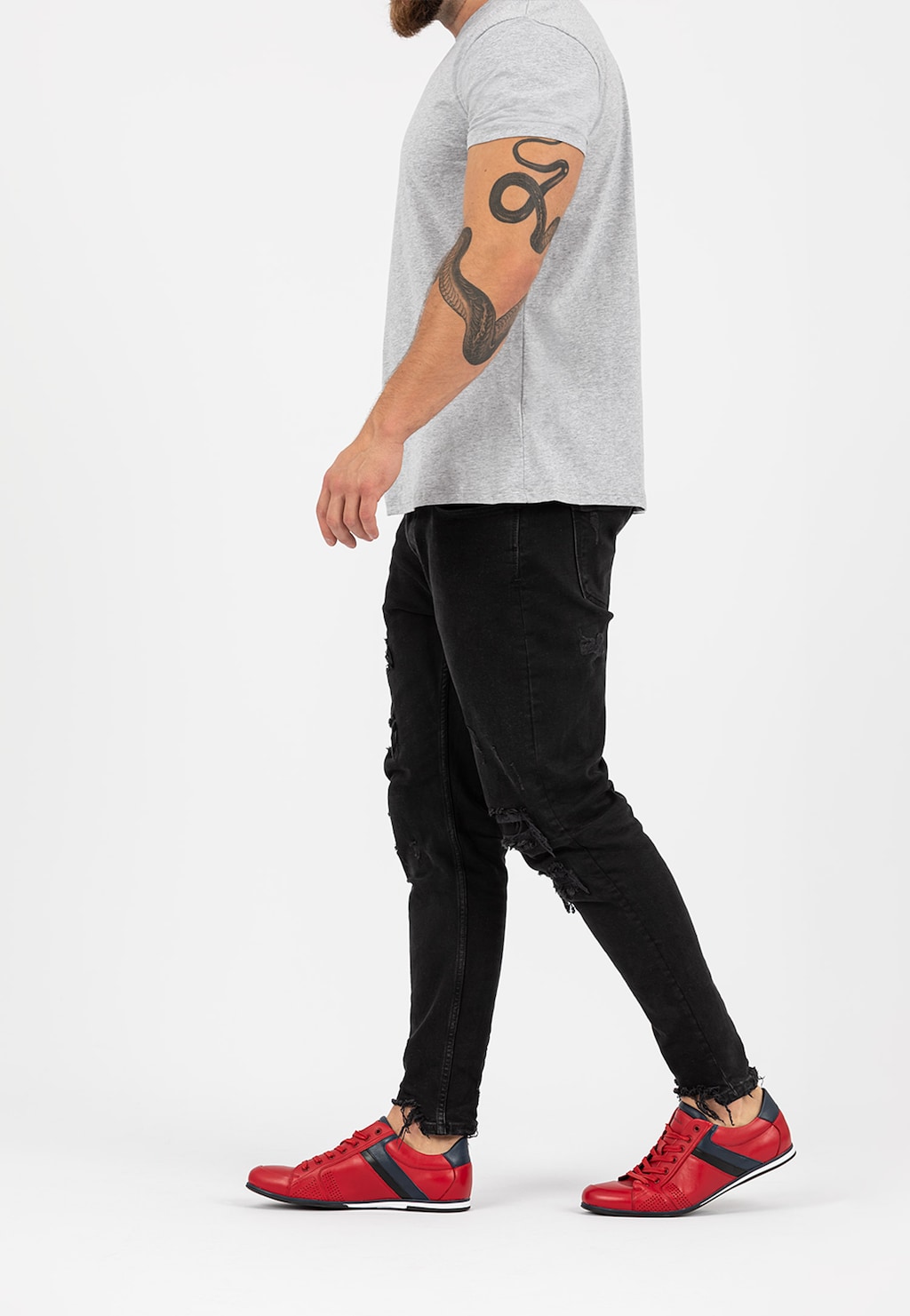 Czerwone półbuty męskie 9017-55 Widok 1