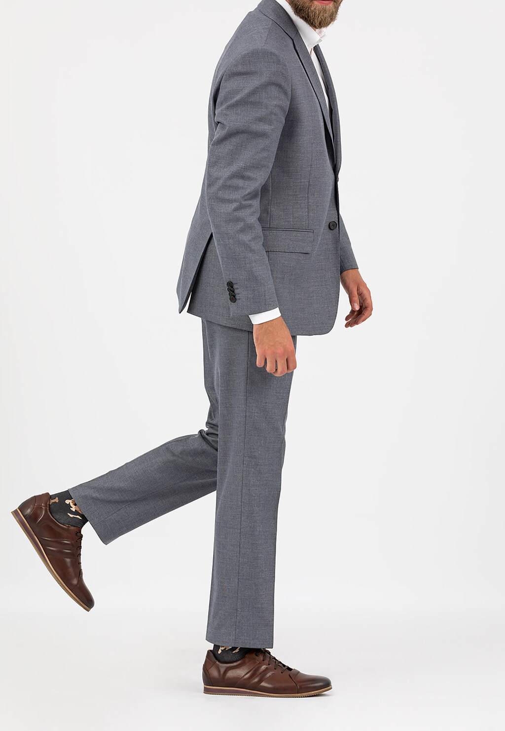 Brązowe półbuty męskie 9045-52 Widok 1