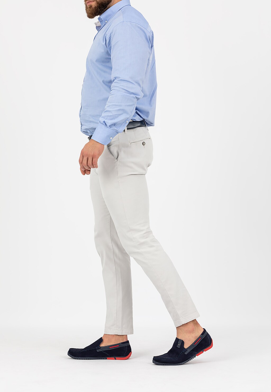 Granatowe mokasyny z ozdobnymi czerwonymi wstawkami 10040-66 Widok 1