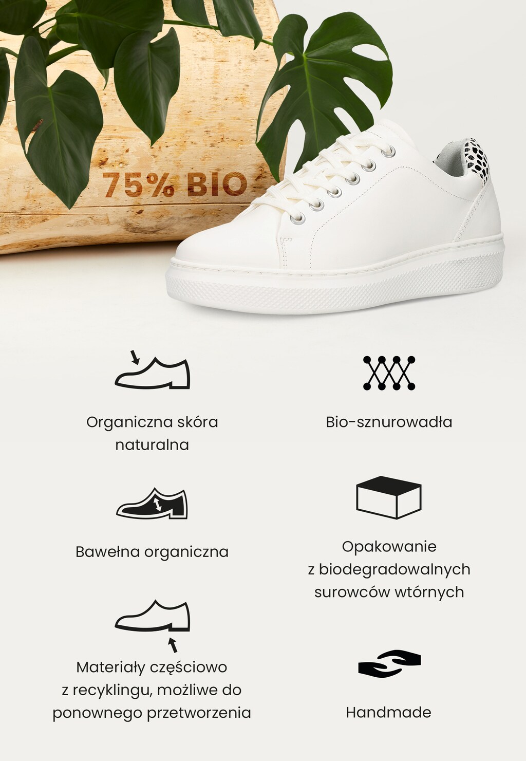 Štýlové dámske sneakersy v klasickej bielej farbe 46089-59 Widok 1