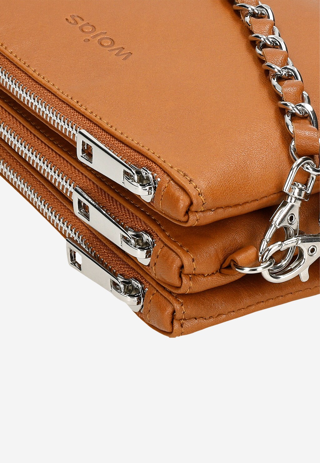 Jasnobrązowa torebka damska z ozdobnym łańcuszkiem 80117-53 Widok 7