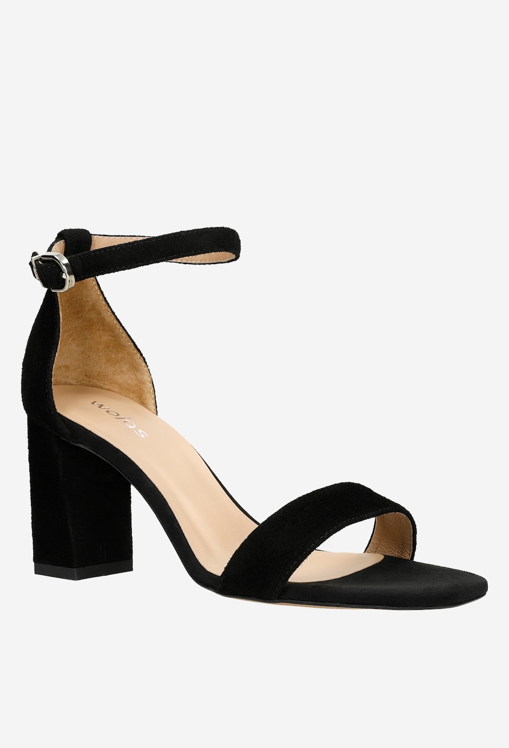 Czarne sandały damskie na obcasie 76070-61 Widok 3