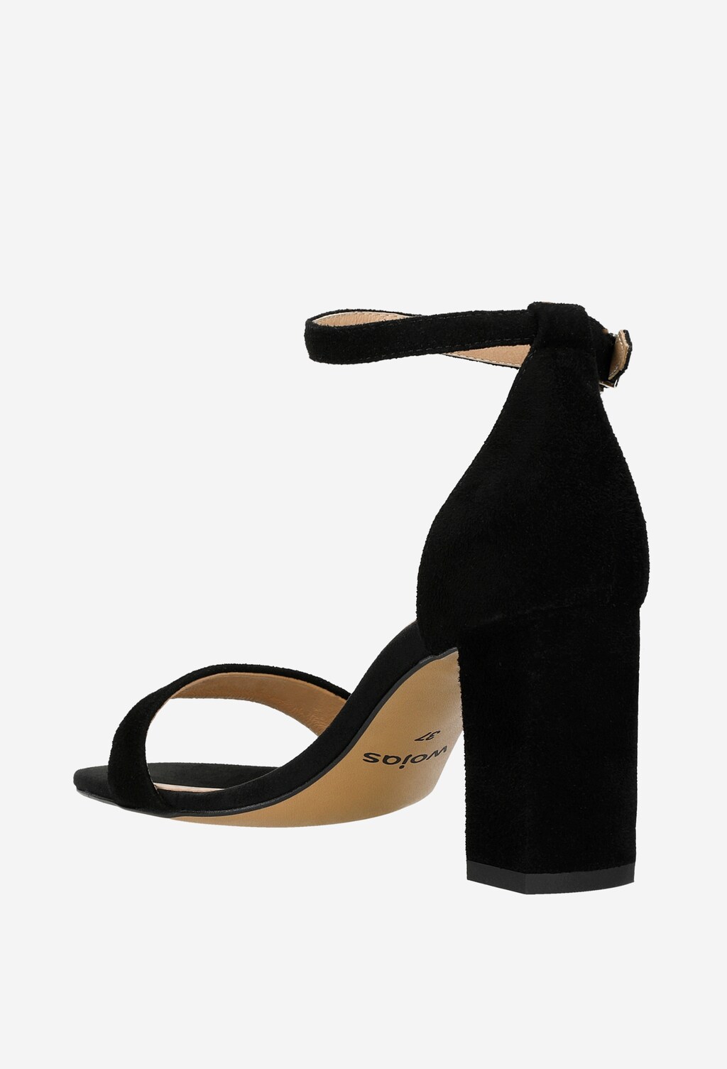 Czarne sandały damskie na obcasie 76070-61 Widok 4