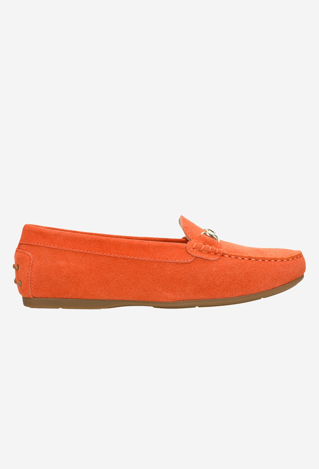 Koralowe mokasyny damskie z metalową ozdobą 46070-65 Widok 2