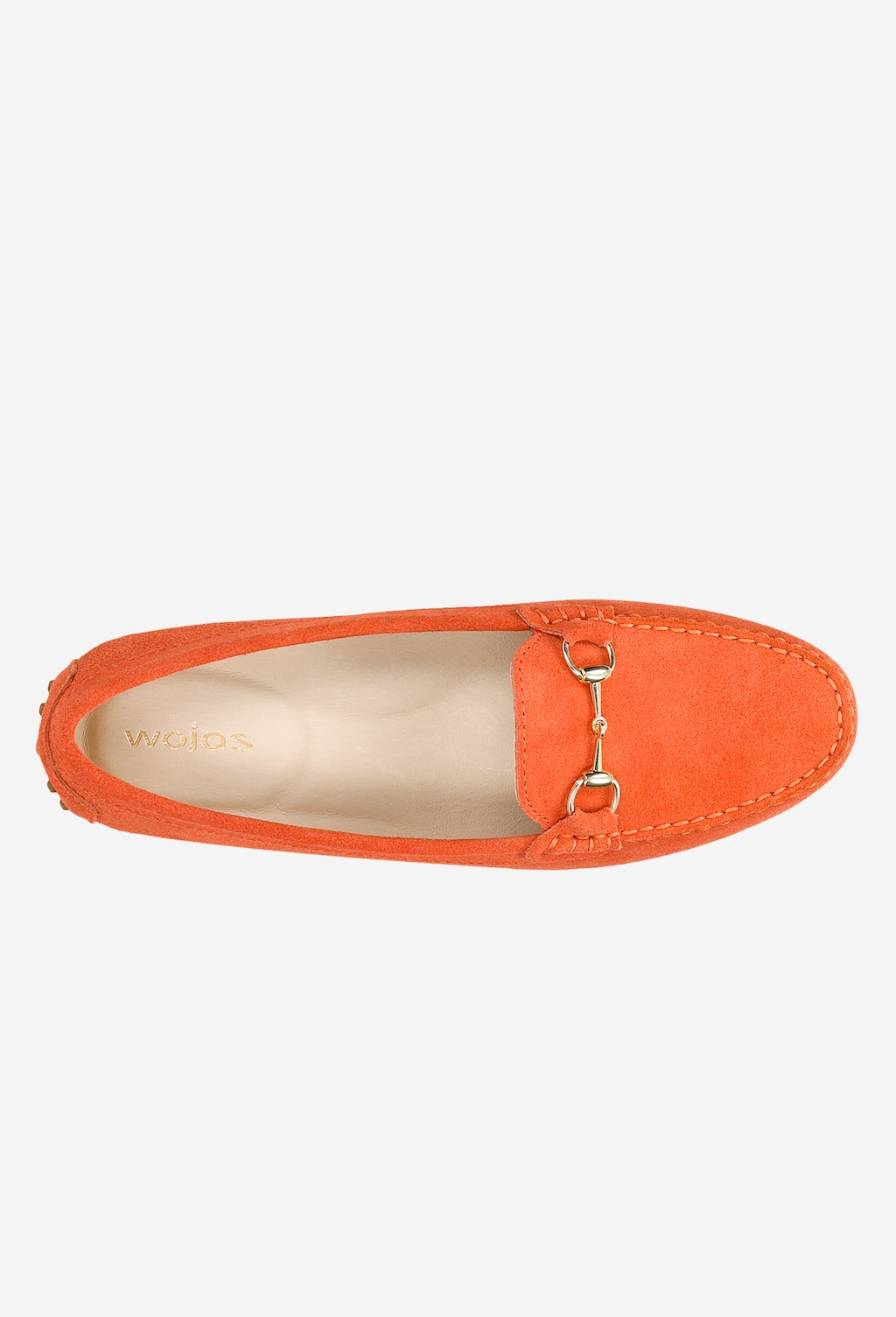 Koralowe mokasyny damskie z metalową ozdobą 46070-65 Widok 5