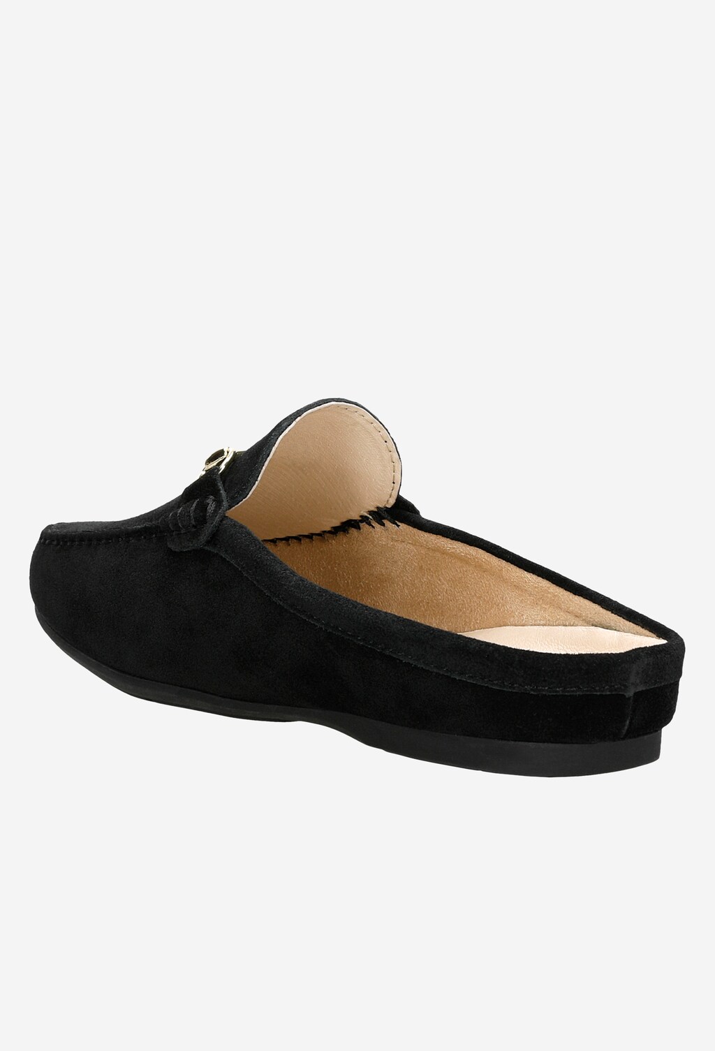 Letné šľapky dámske z čiernej velúrovej kože 74033-61 Widok 4