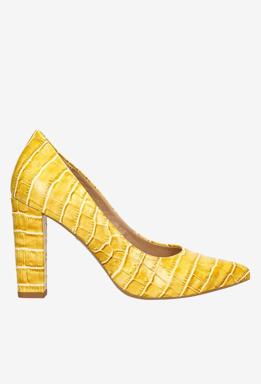 Žlté dámske lodičky z kvalitnej lícovej kože 35042-58 Widok 1