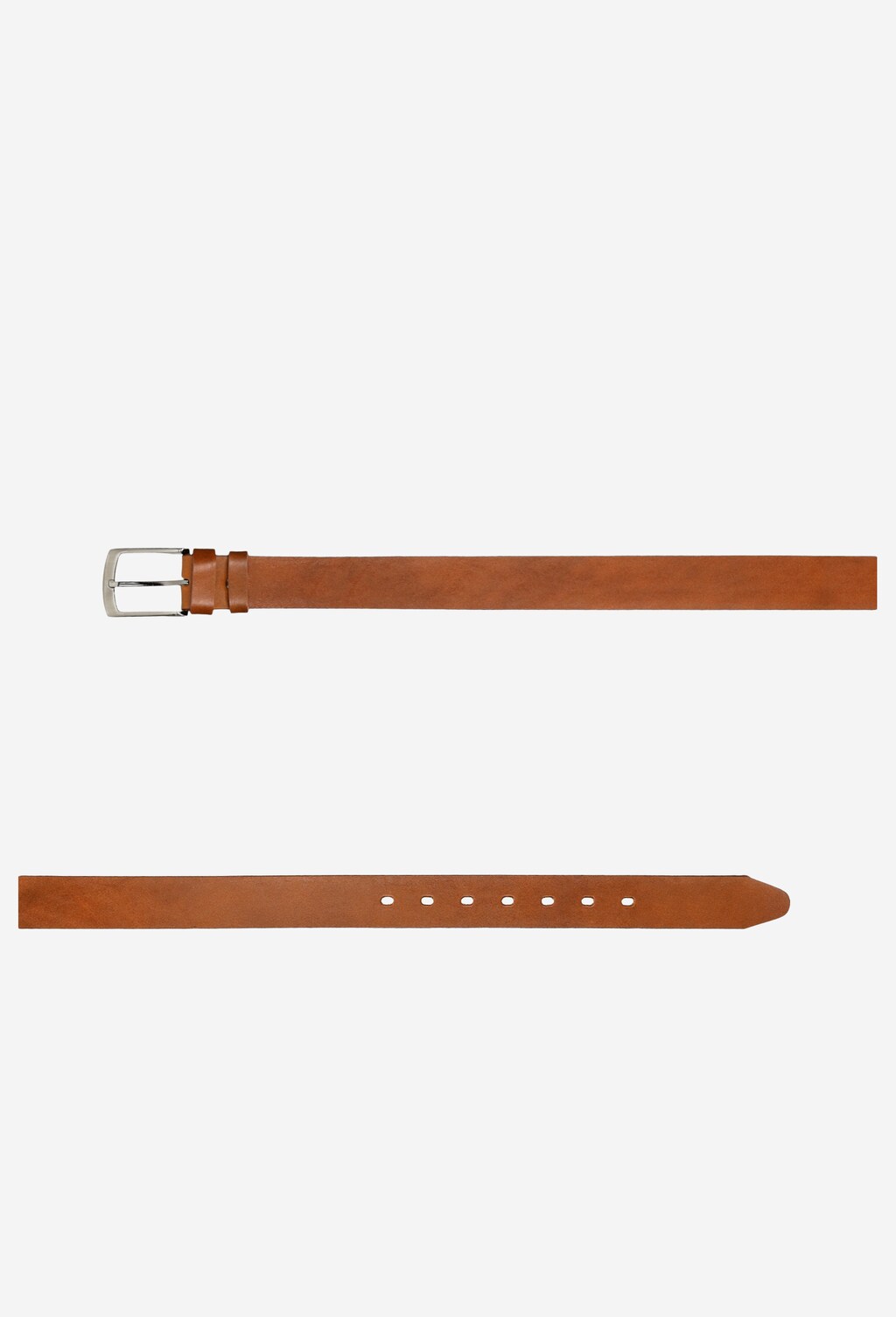 Hladký kožený pánský pásek s přezkou v hnědé barvě 93046-52 Widok 4