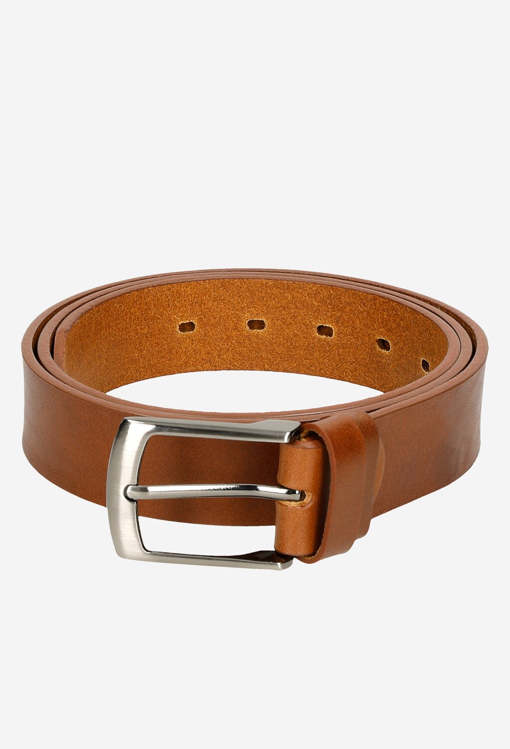 Hladký kožený pánský pásek s přezkou v hnědé barvě 93046-52 Widok 6