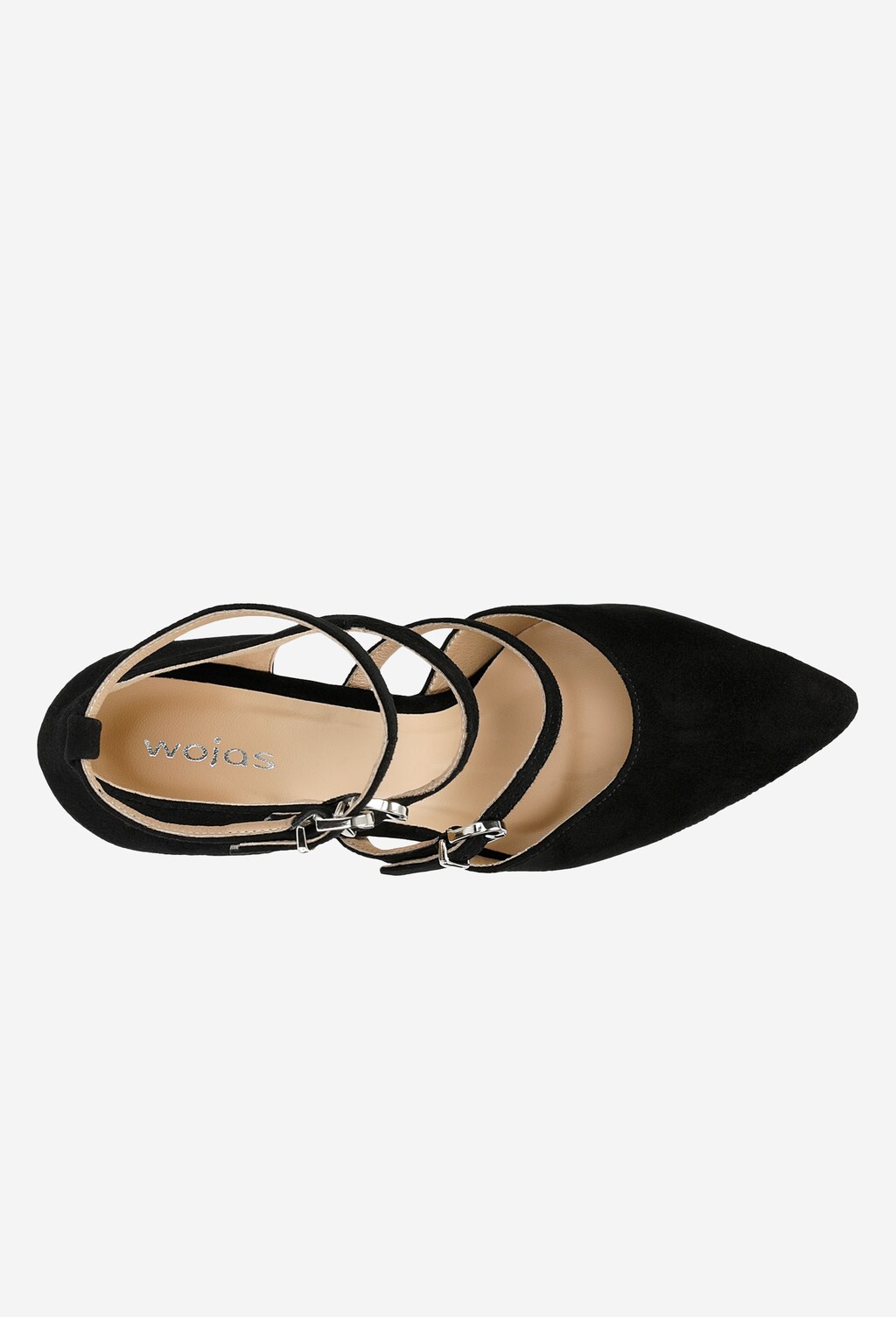 Welurowe czółenka damskie z trzema klamrami 35081-61 Widok 5