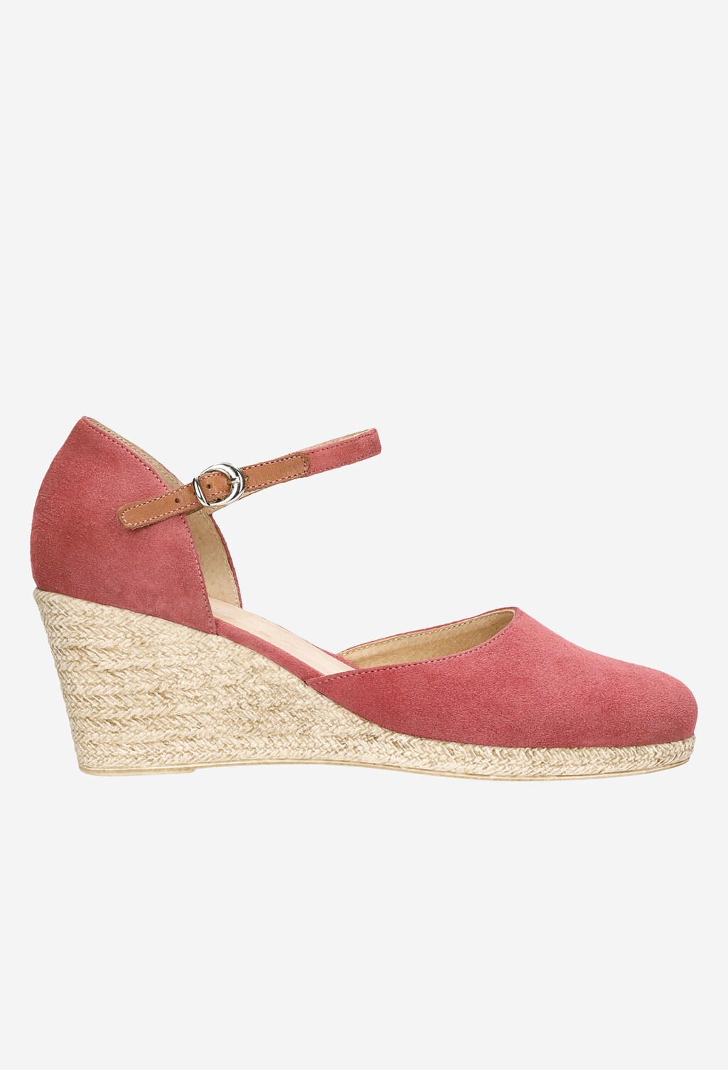 Pohodlné ružové dámske lodičky na kline vyrobené z kože 35078-65 Widok 1