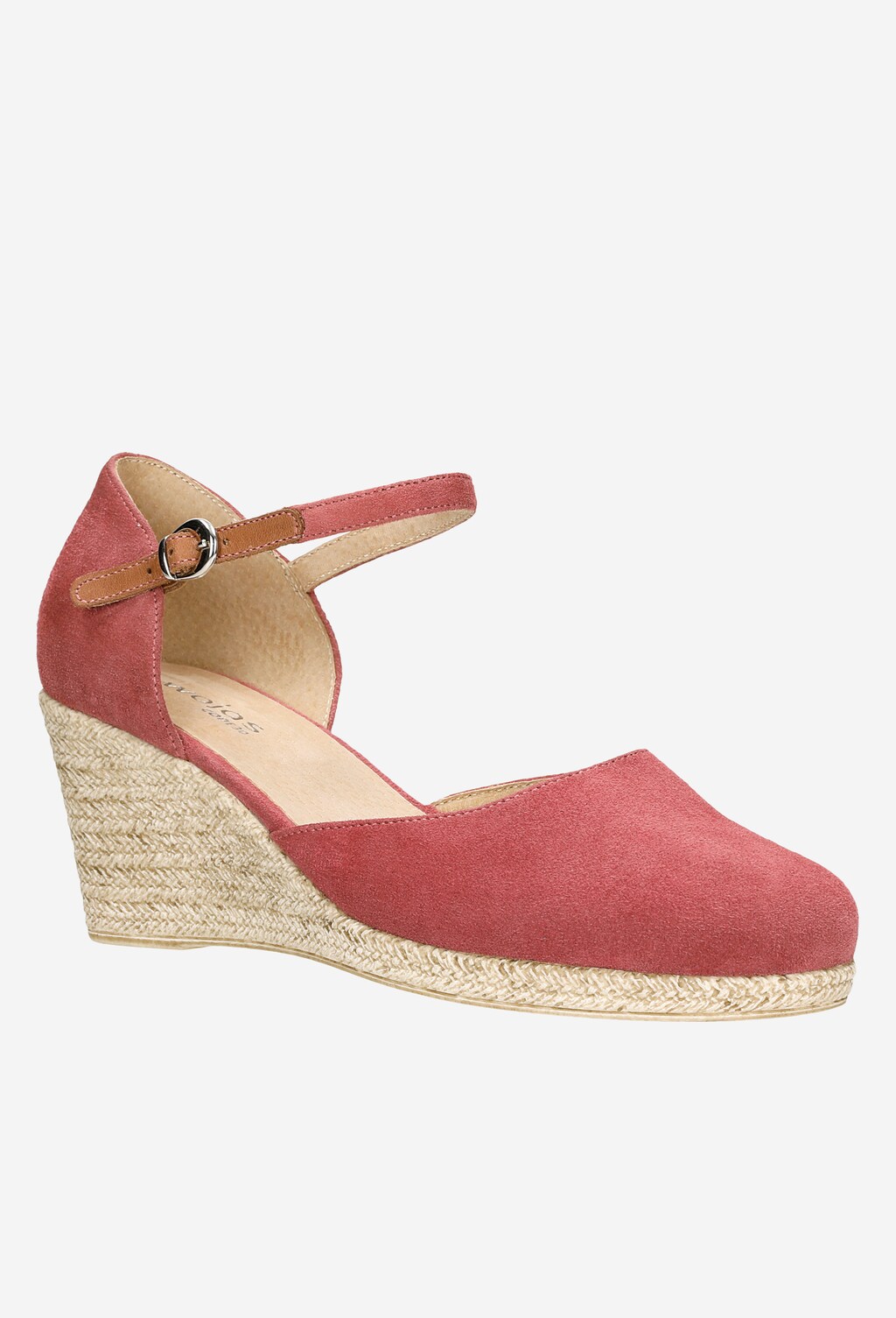 Pohodlné ružové dámske lodičky na kline vyrobené z kože 35078-65 Widok 2