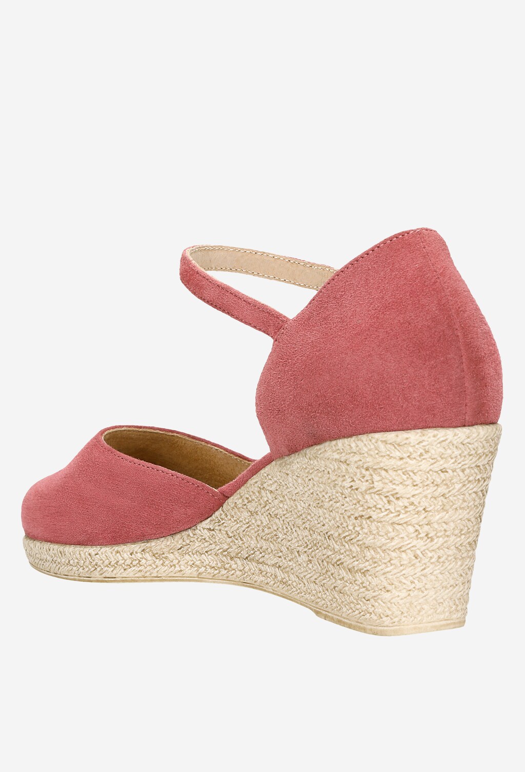 Pohodlné ružové dámske lodičky na kline vyrobené z kože 35078-65 Widok 3