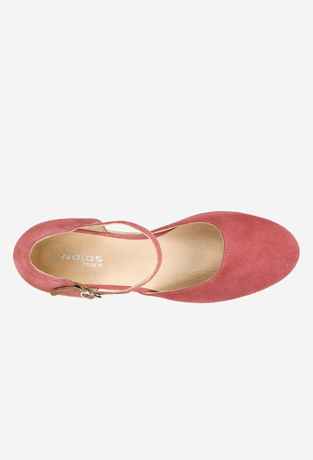 Pohodlné ružové dámske lodičky na kline vyrobené z kože 35078-65 Widok 4